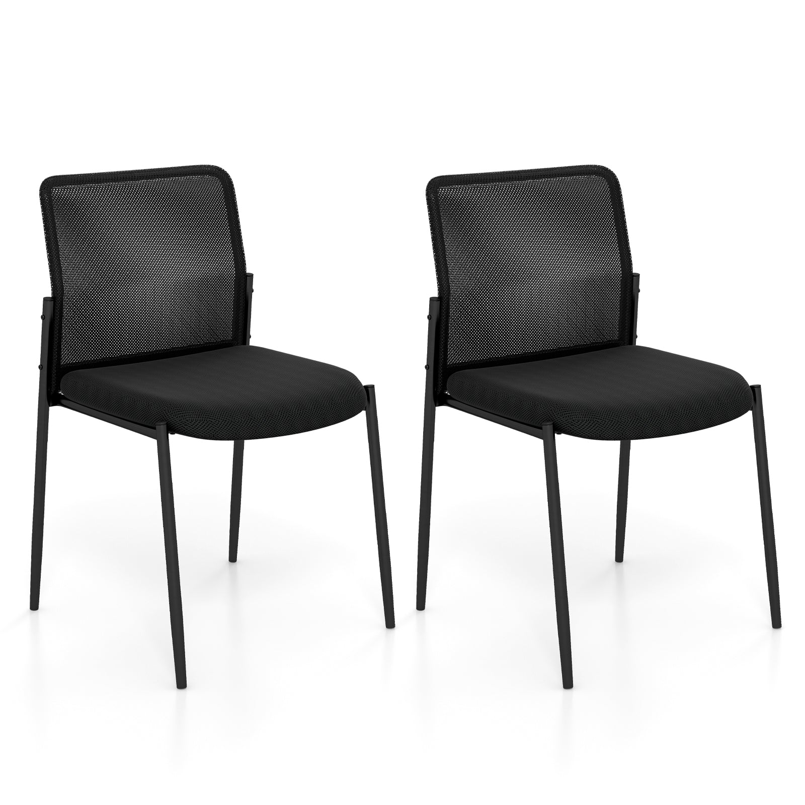 Waiting Room Chair Set, 2 Chairs, Ergonomic Mesh Backrest, Padded Seat, Black Conference Chairs at Gallery Canada