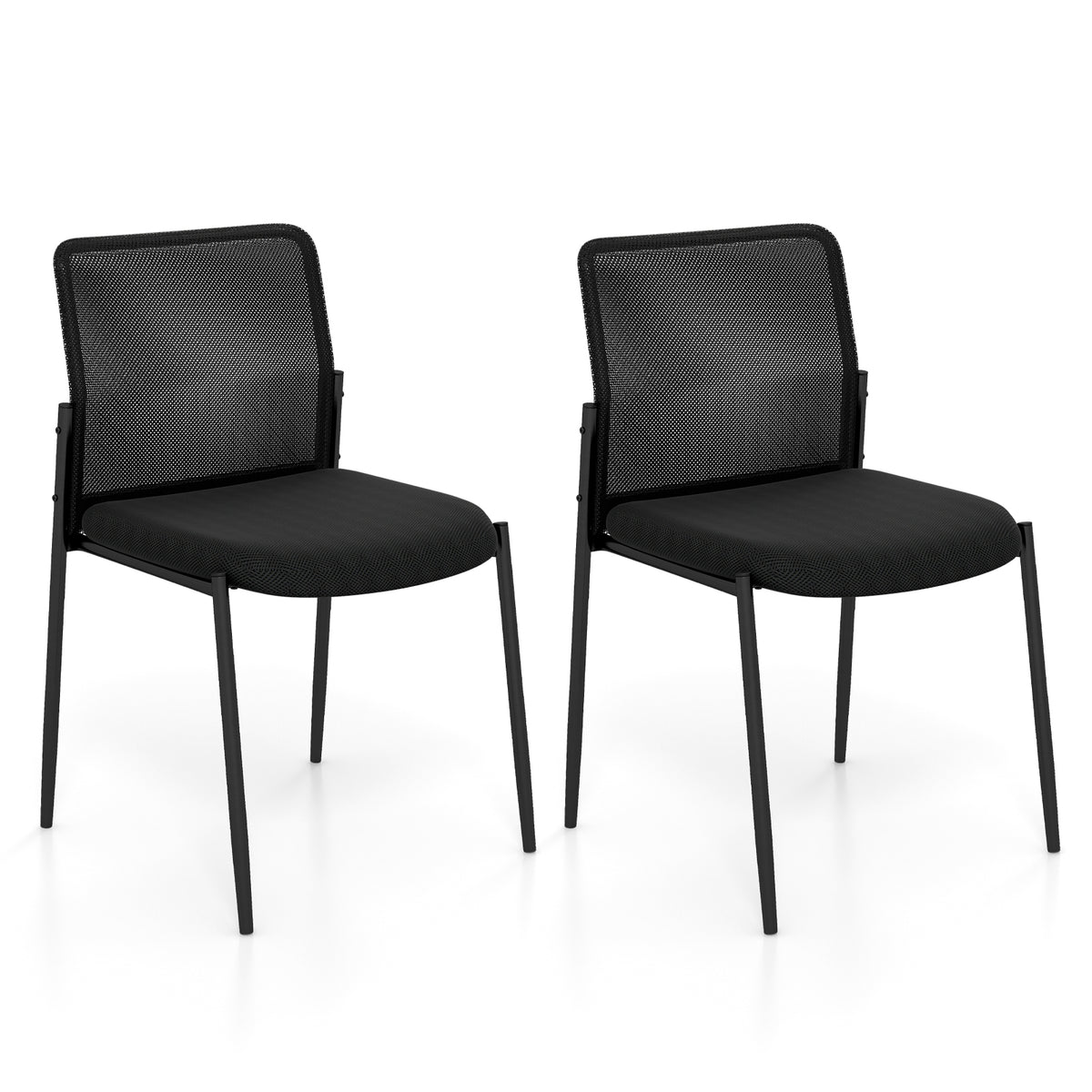 Waiting Room Chair Set, 2 Chairs, Ergonomic Mesh Backrest, Padded Seat, Black Conference Chairs at Gallery Canada