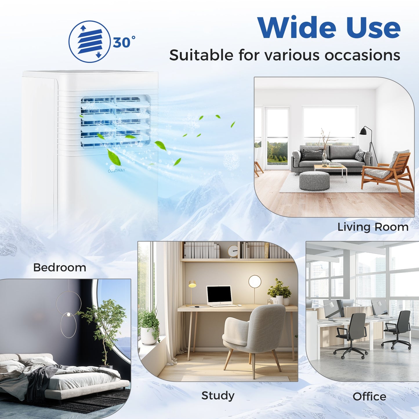 9000 BTU Portable Air Conditioner, 3 in 1, White Portable Air Conditioners at Gallery Canada