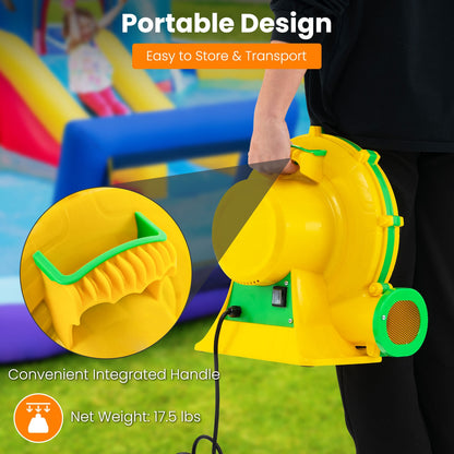 950W Air Blower Pump Fan With Handle, Ground Stakes, Yellow Air Blowers at Gallery Canada