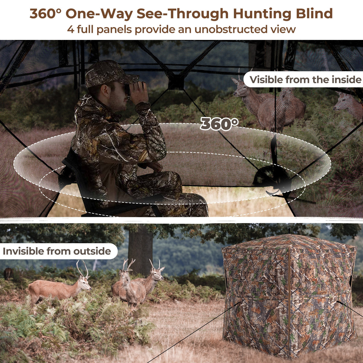 Hunting Blind, 360 Degree See-Through, For 2-3 Person, Camouflage Tents at Gallery Canada