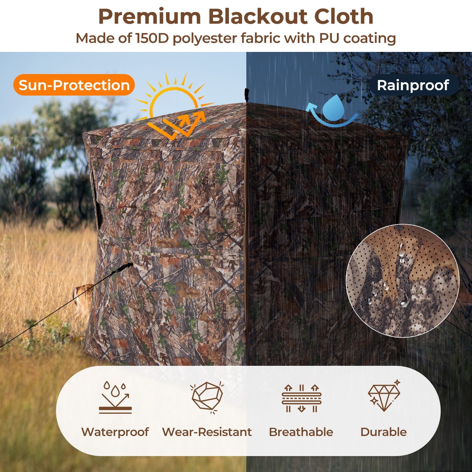 Hunting Blind, 360 Degree See-Through, For 2-3 Person, Camouflage Tents at Gallery Canada