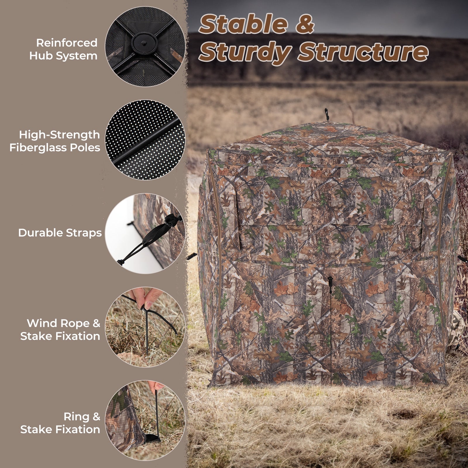 Hunting Blind, 360 Degree See-Through, For 2-3 Person, Camouflage Tents at Gallery Canada