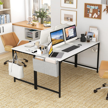 60 Inch Computer Desk With Charging Station, Storage Bag, White Computer Desks at Gallery Canada