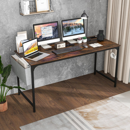 60 Inch Computer Desk With Charging Station, Rustic Brown Computer Desks at Gallery Canada