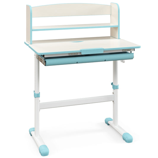 Height Adjustable Kids Study Desk, Tilt Desktop, Blue Kids Table & Chair Sets Blue at Gallery Canada
