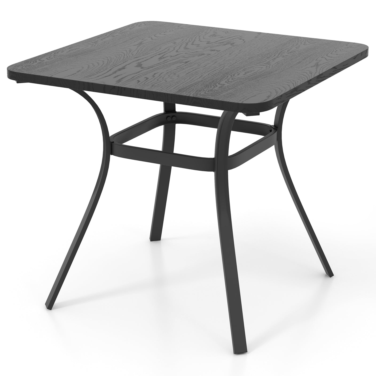 32 Inch Metal Square Patio Dining Table, 4 Curved Legs, Gray Patio Dining Tables at Gallery Canada