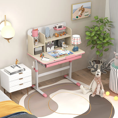 Kids Study Desk, Height Adjustable With Tilt Desktop, Pink Kids Table & Chair Sets at Gallery Canada