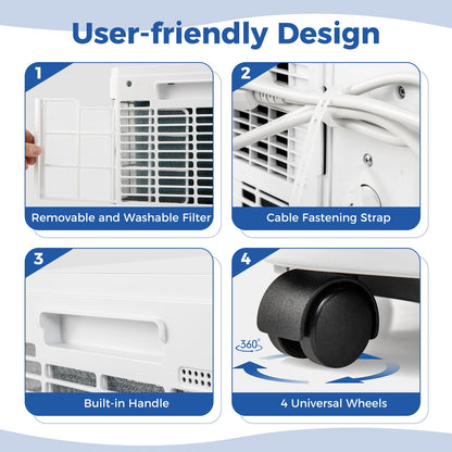 8000 BTU Portable Air Conditioner 3 in 1 AC Unit with Fan and Dehumidifier, White Portable Air Conditioners at Gallery Canada