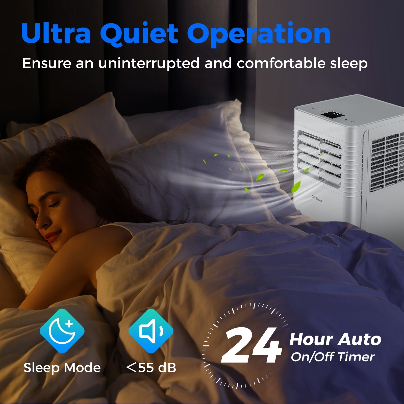 8000 BTU Portable Air Conditioner 3 in 1 AC Unit with Fan and Dehumidifier, White Portable Air Conditioners at Gallery Canada