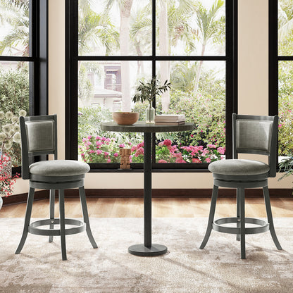 Swivel Bar Stools Set Of 2, Soft-Padded Back And Seat, S, Gray Bar Stools at Gallery Canada
