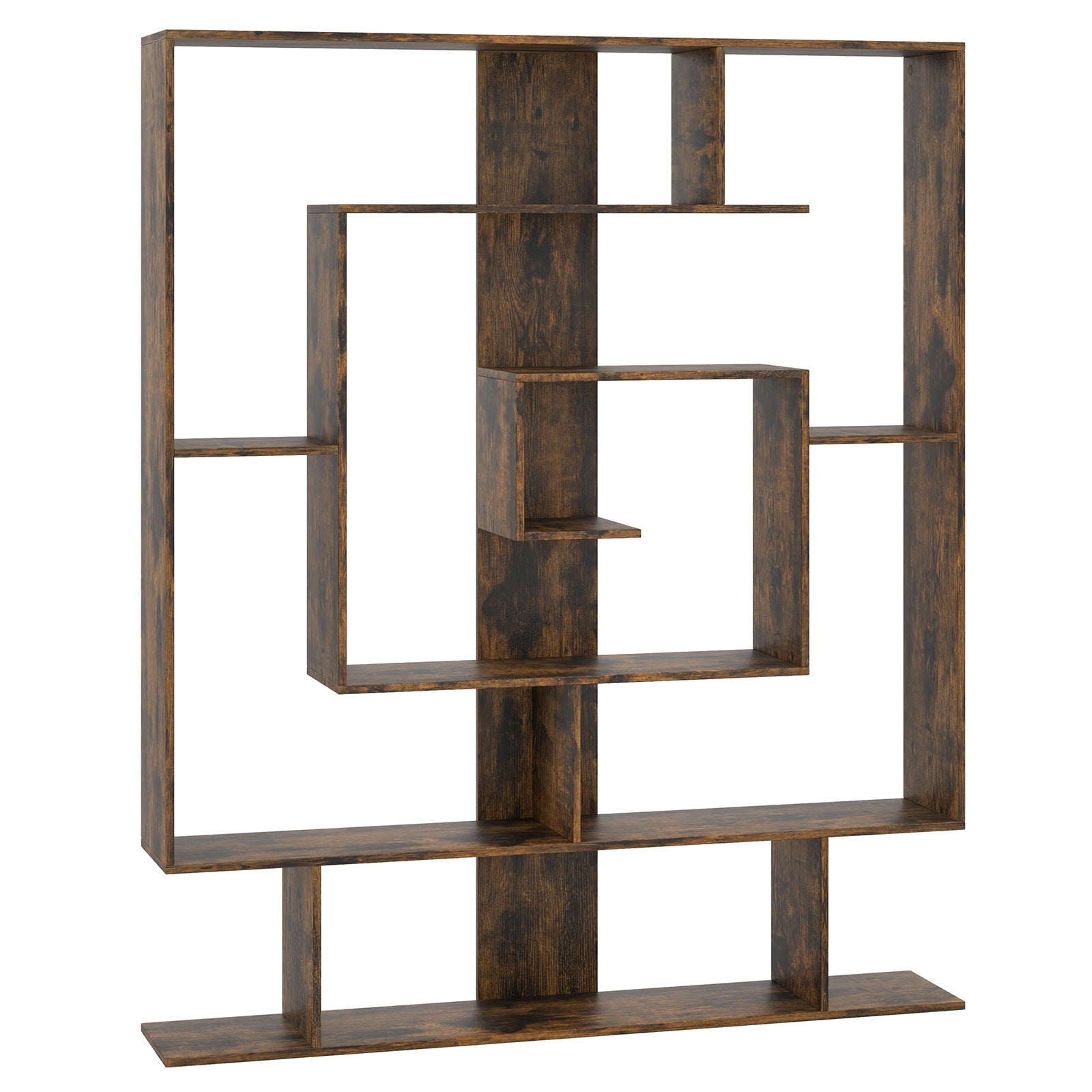 7-Tier Bookshelf Display Rack, Rustic Brown Bookcases Rustic Brown at Gallery Canada