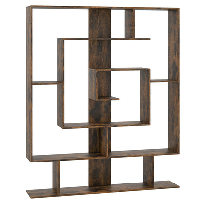 7-Tier Bookshelf Display Rack, Rustic Brown Bookcases Rustic Brown at Gallery Canada