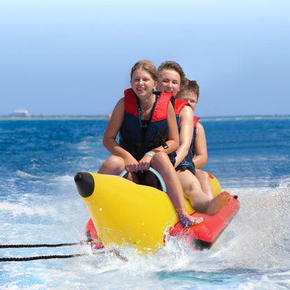 3-Person Inflatable Banana Boat, Electric Air Pump, Carrying Bag, Repair Kit, Yellow Water Sports at Gallery Canada