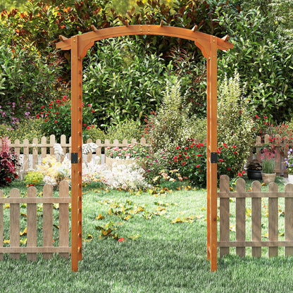 7.5 FT Wooden Garden Arch Trellis For Climbing Plants, Orange Outdoor Decor at Gallery Canada