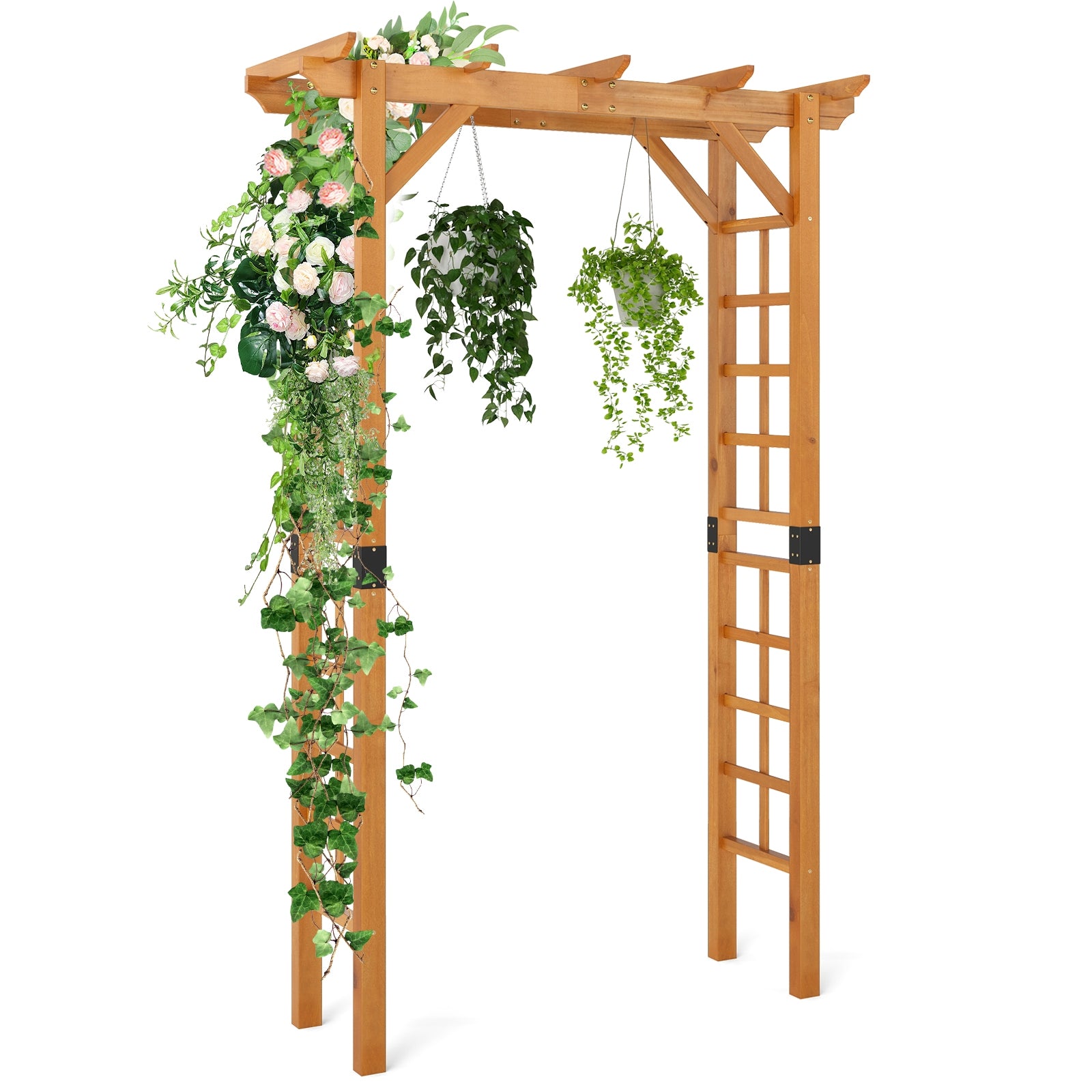 7 FT Wooden Garden Arch Arbor, Trellis For Climbing Plants, Yellow Outdoor Decor at Gallery Canada