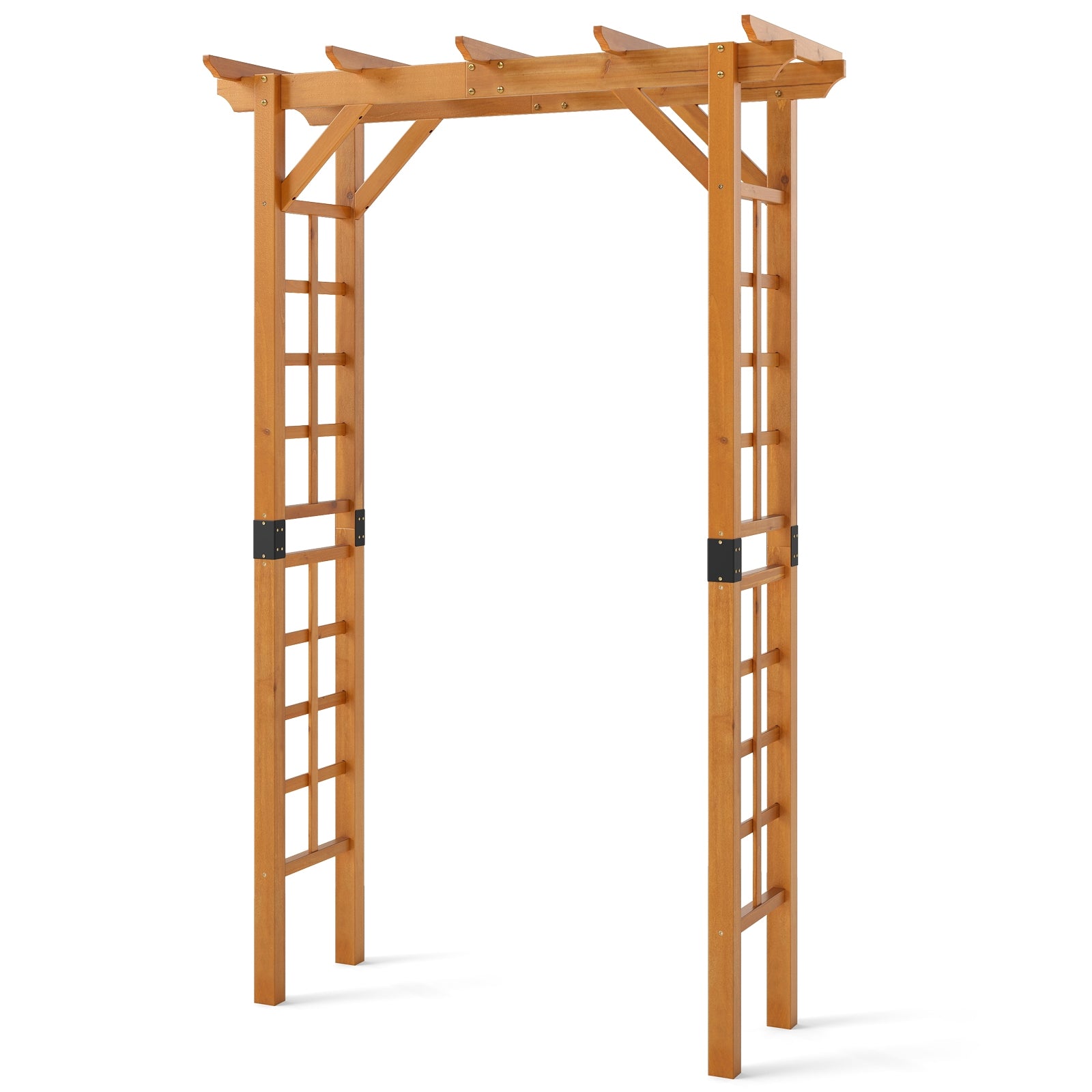 7 FT Wooden Garden Arch Arbor, Trellis For Climbing Plants, Yellow Outdoor Decor at Gallery Canada