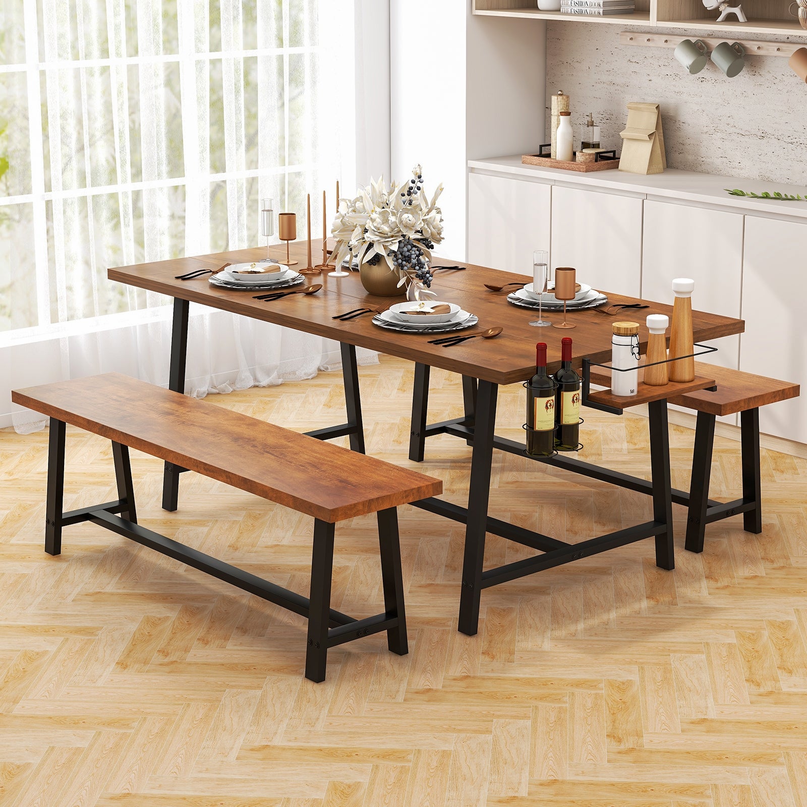 Dining Table Set For 5-7, With Wine Rack And Condiment Holder Dining Room Sets at Gallery Canada