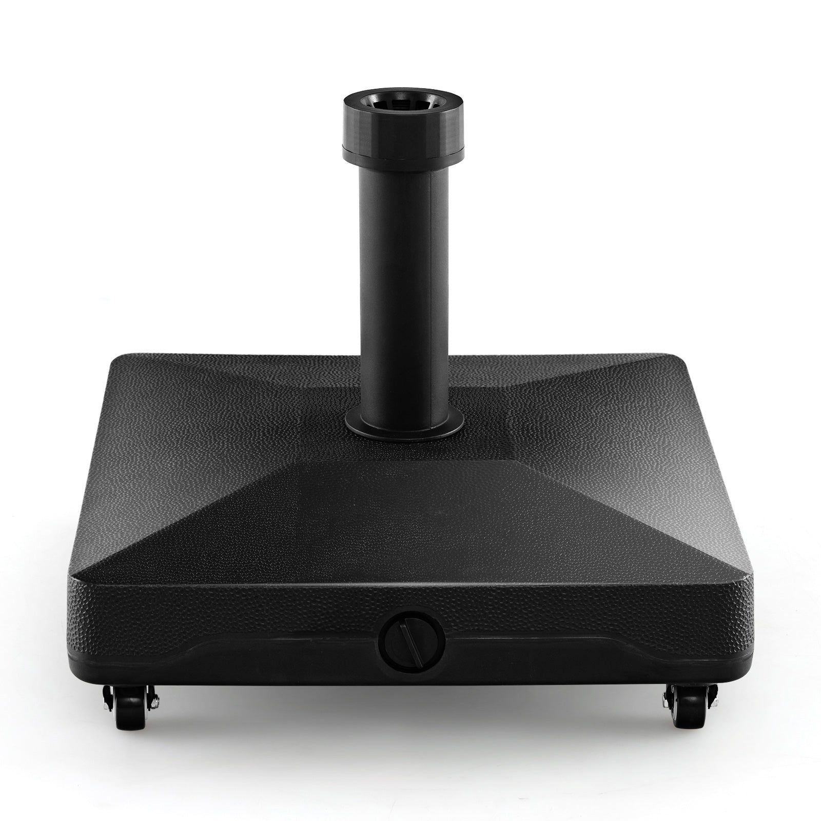 Fillable Umbrella Base Stand, Lockable Universal Wheels, Black Outdoor Umbrella Bases Black at Gallery Canada