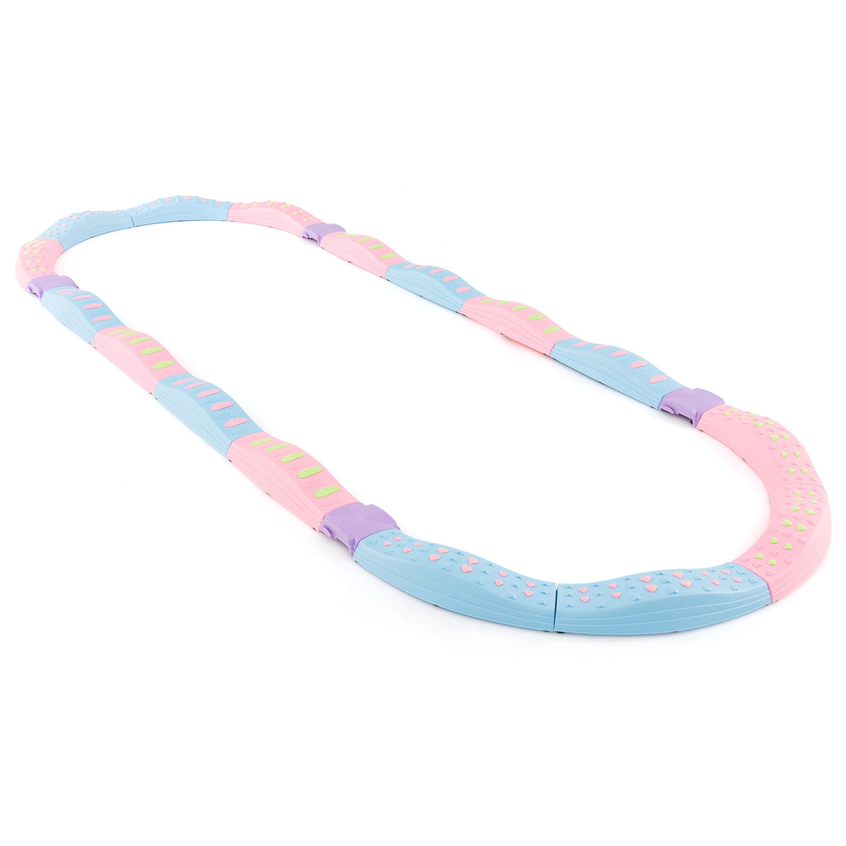 Kids Wavy Balance Beam, Textured Surface, Non-Slip Foot Pads, Pink, Blue Toy Sports Pink & Blue at Gallery Canada