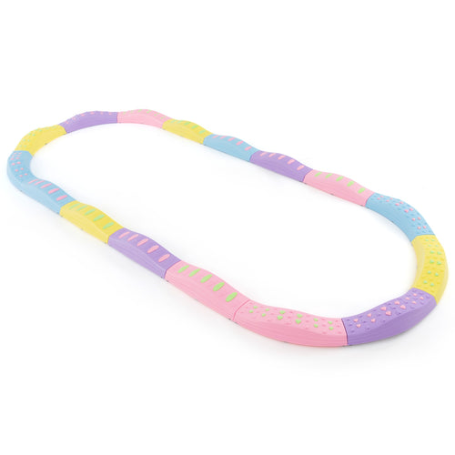 Kids Wavy Balance Beam, Textured Surface, Non-Slip Foot Pads, Pink Purple