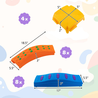 Kids Wavy Balance Beam, Textured Non-Slip Surface, Blue Orange Toy Sports at Gallery Canada