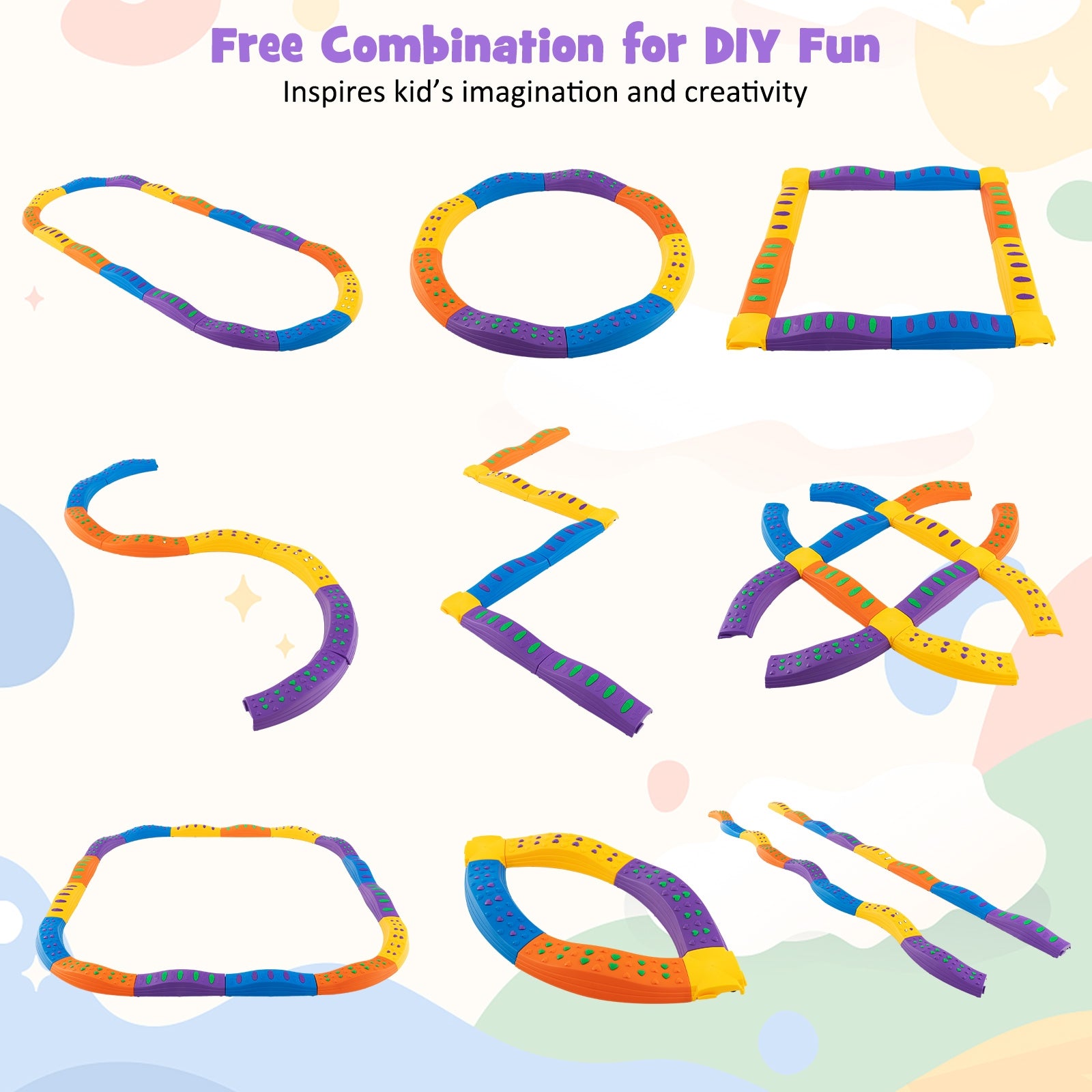 Kids Wavy Balance Beam, Textured Non-Slip Surface, Blue Orange Toy Sports at Gallery Canada