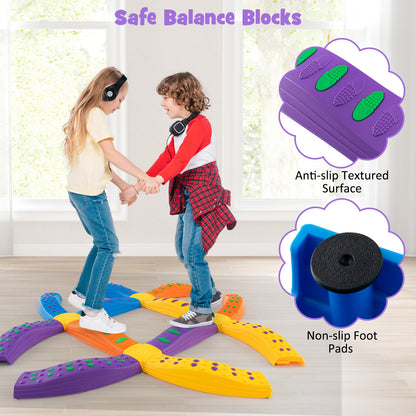 Kids Wavy Balance Beam, Textured Non-Slip Surface, Blue Orange Toy Sports at Gallery Canada