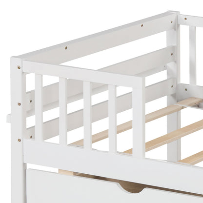 Twin Daybed With Fence And 2 Drawers, White Trundle Bed Frame at Gallery Canada