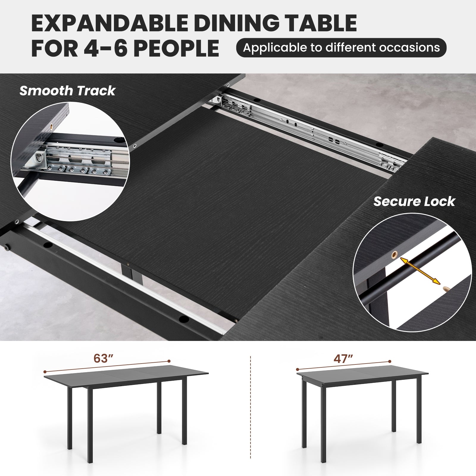 3 Piece Dining Table Set For 4-6, 2 Benches, Black Dining Room Sets at Gallery Canada