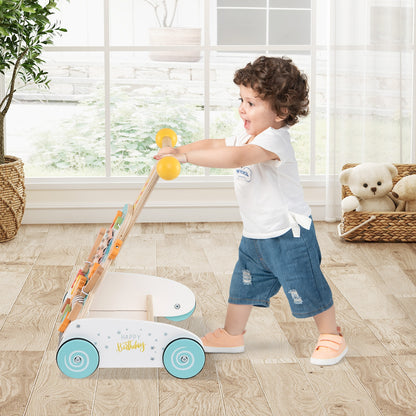 Wooden Baby Walker, Adjustable Height, Smooth Wheels, White Baby Activity at Gallery Canada