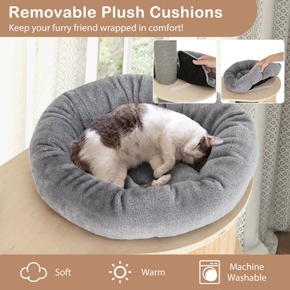 6-Tier Floor-To-Ceiling Cat Tree, 100-110 Inches Adjustable Height, Natural Cat Trees Condos & Scratchers at Gallery Canada