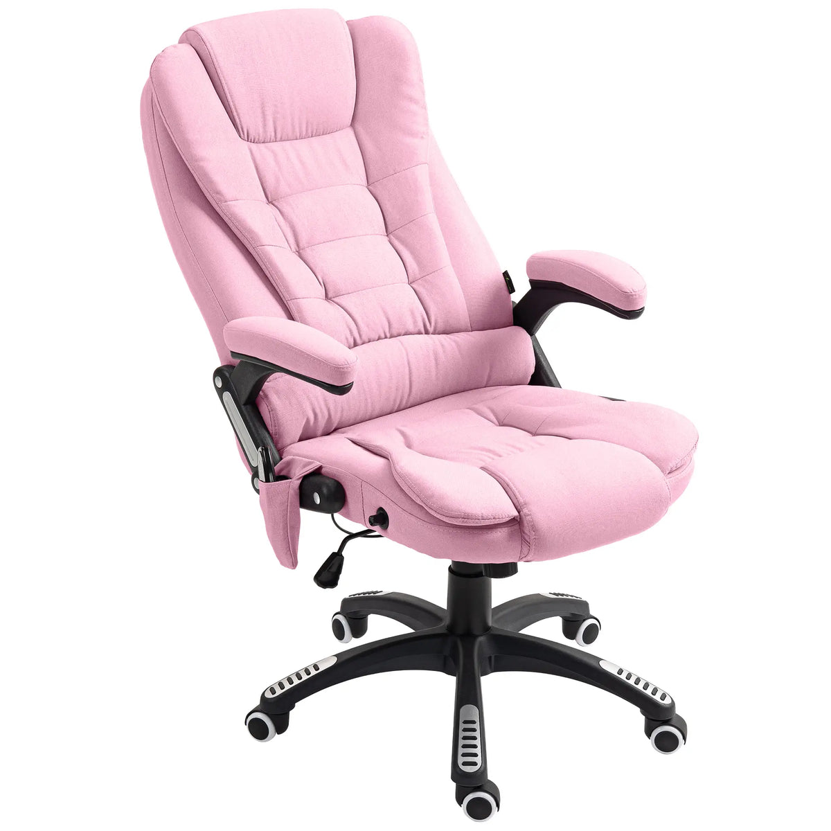 6 Point Vibrating Massage Chair, High Back Executive, Reclining, Swivel Wheels, Pink Massage Chairs at Gallery Canada