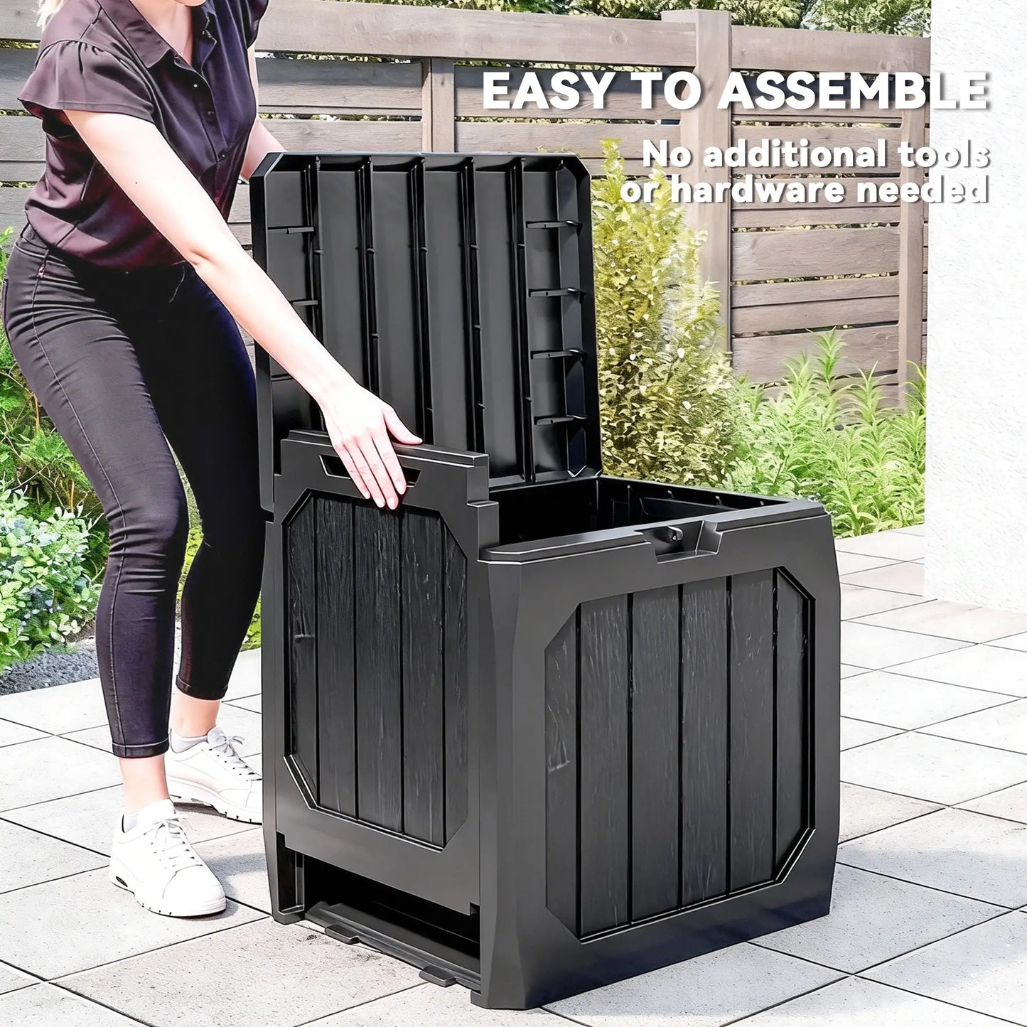 32 Gallon Deck Box, Resin Outdoor Storage, Waterproof UV Resistant Patio Storage Boxes at Gallery Canada