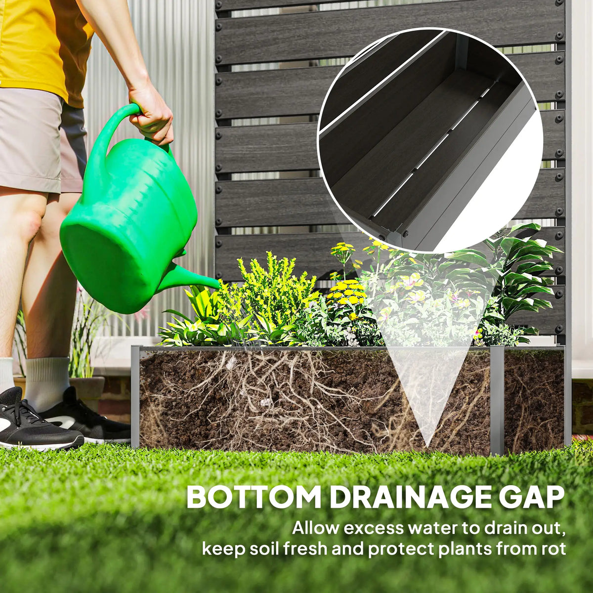 Trellis Planter for Climbing Plants, Raised Garden Bed, Outdoor, Black Raised Garden Beds at Gallery Canada