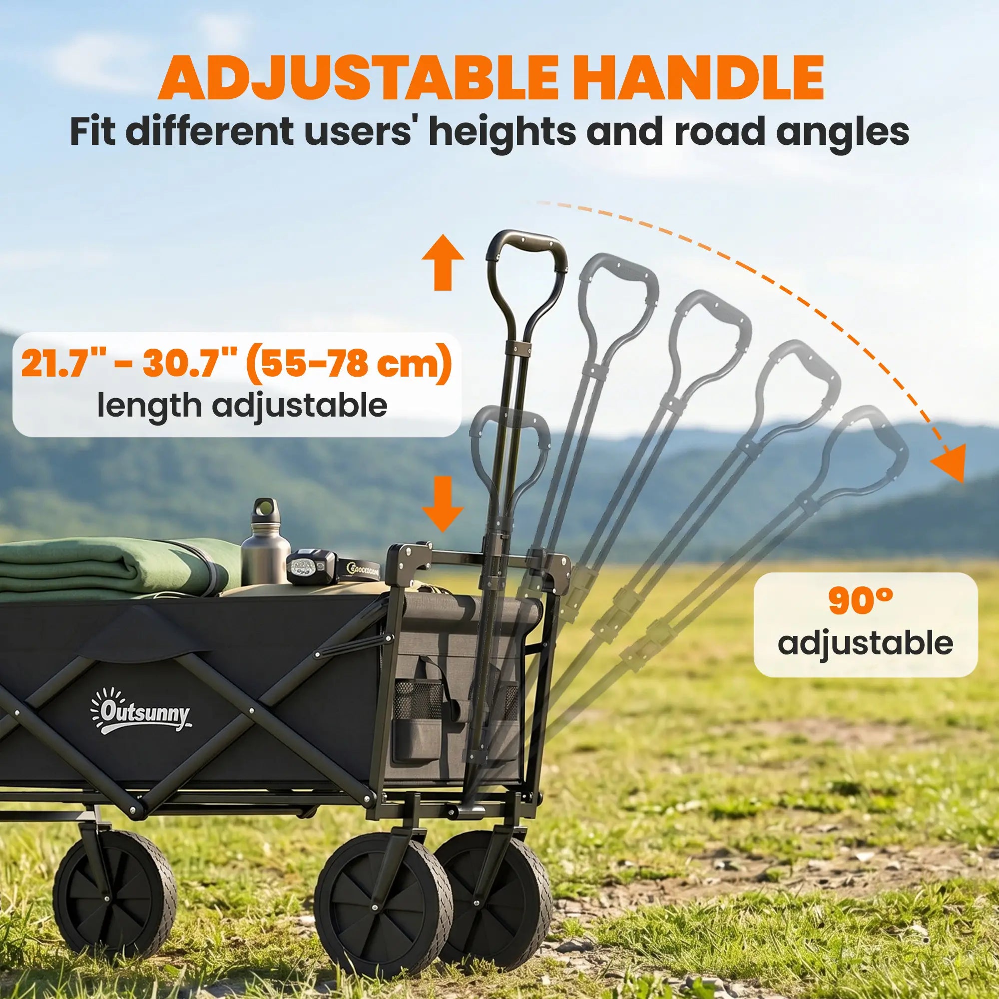 Steel Frame Folding Garden Cart, Collapsible Wagon, Removable Canopy Folding Garden Carts at Gallery Canada