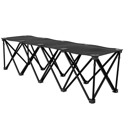 Portable 4-Seater Folding Camping Chair, Team Bench, Carry Bag