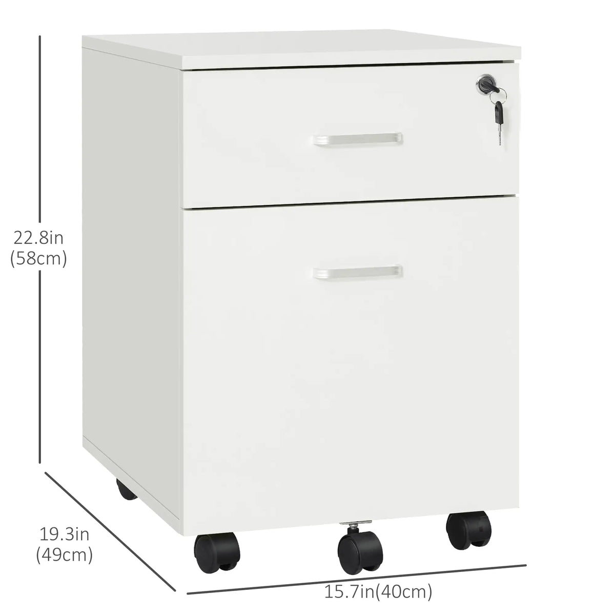 2 Drawer File Cabinet with Lock, Mobile Vertical Filing Cabinet, White Office Cabinets & Cupboards at Gallery Canada