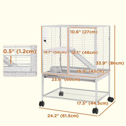 Small Animal Cage 34"H, Removable Tray, Storage Shelf, Light Grey Houses & Habitats at Gallery Canada