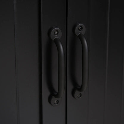 48" 4-Door Storage Cabinet, Adjustable Shelves, Black Kitchen Pantry Cabinets at Gallery Canada