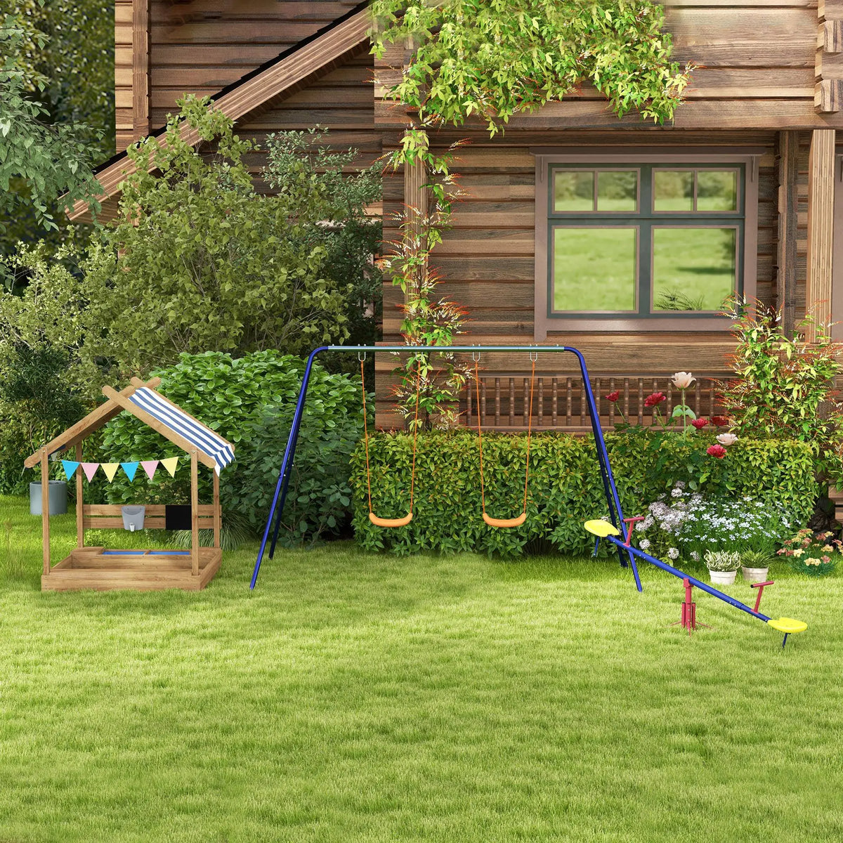 Wooden Sandbox with Cover, 3-7 Years, Backyard, Brown Sandboxes & Accessories at Gallery Canada
