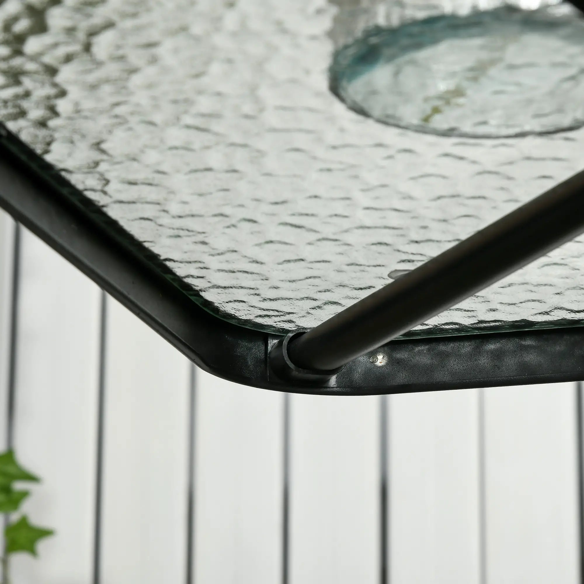Square Patio Dining Table, Tempered Glass Top, Umbrella Hole, Black Patio Dinning Tables at Gallery Canada