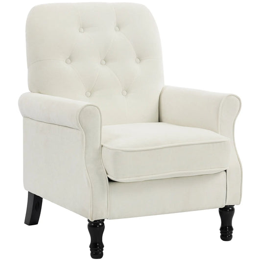 Accent Chair, Mid-Century Modern Armchair, Cream White Single Sofas Cream White, Black at Gallery Canada