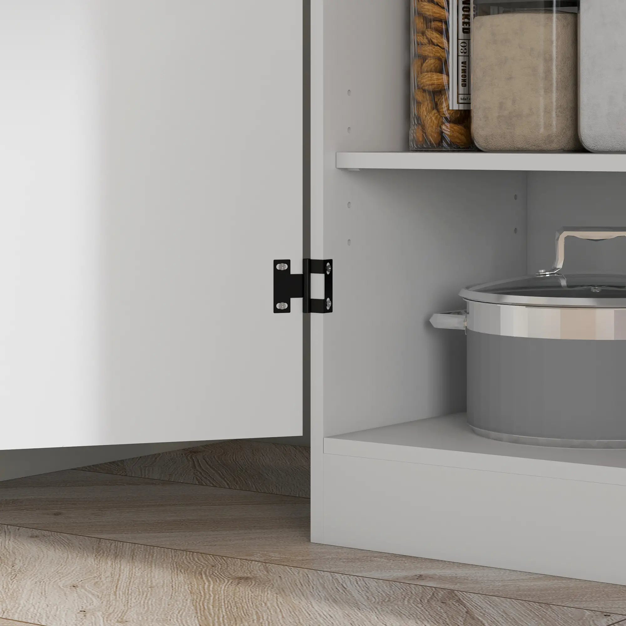 4-Door Storage Cabinet, Freestanding Pantry with Adjustable Shelves, 70