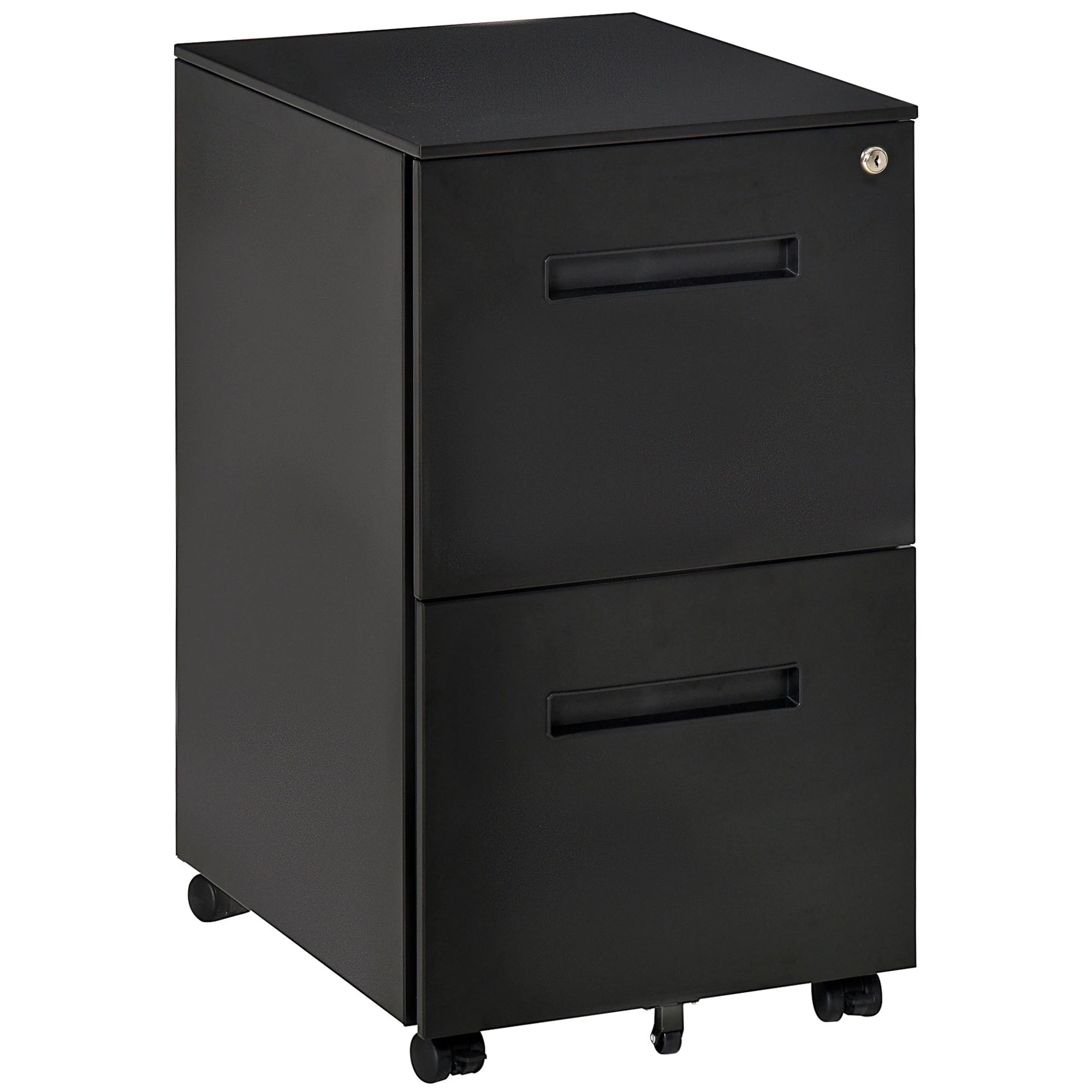 Vertical File Cabinet, Adjustable Partition, A4 Letter Size, Lockable, Black Office Cabinets & Cupboards Black at Gallery Canada
