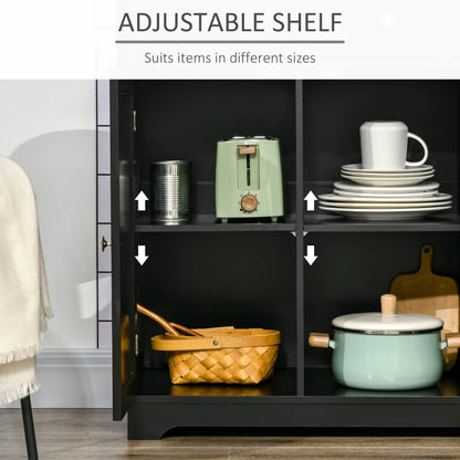 Modern Sideboard, Storage Cabinet with Drawers, Adjustable Shelves, Black Bar Cabinets at Gallery Canada