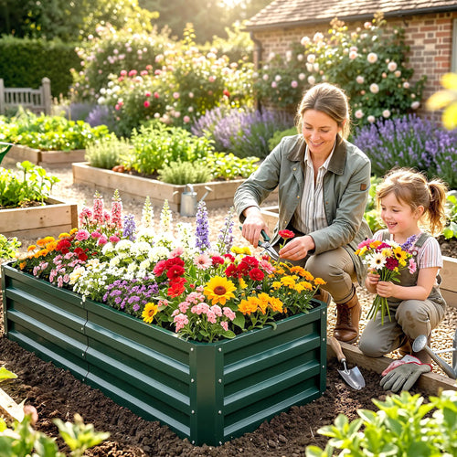 Galvanized Raised Garden Bed, Outdoor Planter Box, 4' x 2' x 1', Green