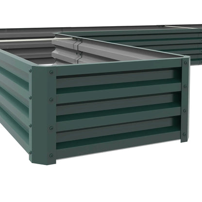Galvanized Raised Garden Bed, Steel Planter Box, 82" x 109" x 12", Green Galvanized Planter Boxes at Gallery Canada