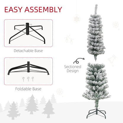 5ft Flocked Pencil Christmas Tree, Realistic Tips, Green Pencil Christmas Trees at Gallery Canada