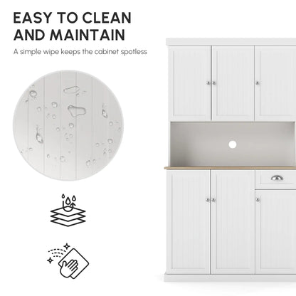 71 Kitchen Pantry Buffet, Hutch Storage Cabinet, Microwave Stand, Oak, White Kitchen Pantry Cabinets at Gallery Canada